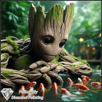 Disney Klasikinis Personažas Groot 5D Deimantinė Tapyba Pilna Siuvinėjimo Meno Brangakmenių Lipdukas Rankų Darbo PASIDARYK pats Didelės Tapybos Reikmenys Round 20x20cm black