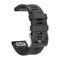 Fenix 7 7X 6 6X 5 5X Plus dirželiui, Mk2 Mk2i Sportinis silikoninis laikrodžio dirželis, skirtas Garmin Epix Gen 2/MARQ/Descent G1 Solar/FR 965 955 QuickFit 22mm juoda