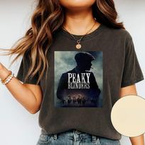 2026 m. vasaros madingi Peaky Blinders marškiniai, Tommy Shelby marškiniai, Ikoniški TV šou marškinėliai, Gerbėjų atributika marškinėliai, Gangsterių TV marškinėliai, BBC serialo gerbėjų marškinėliai S black