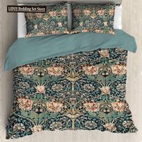 William Morris braškių vagis patalynės užvalkalų komplektas, pilno karalienės dydžio, minkšta patalynė paaugliams ir suaugusiems AU Double(180x210cm)