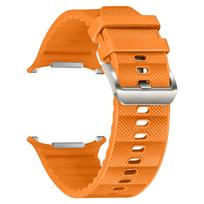 Oficialus dirželis Samsung Galaxy Watch Ultra 47 mm Funkcionalus silikono+nailono apyrankė correa Galaxy Watch 7 Ultra 47 mm Galaxy Watch Ultra oranžinė