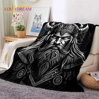 Šiaurės vikingų Odino Valhalos Valknut minkštas flanelinis pledas lovoms, miegamajam, sofai, iškylai, metamas pledas lauko poilsiui, miegui, dovana 75x90cm