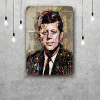 John F. Kennedy Dekoratyvinis Plakatas Vintažinis Skardos Ženklas Metalo Ženklas Dekoratyvinė Plokštelė Pub Barui Vyro Urvui Klubui Sienų Dekoracija 20x30cm（7.8x11.8inch） gray