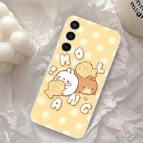 Mielas H-Molang-S telefono dėklas, skirtas Samsung Galaxy A52 A12 A51 S21 Edge S22ULTRA S23 S24 S20LITE Plus Ultra, skaidrus dangtelis S20lite5G beige