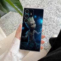 Baby Groot Marvel Skaidrus S26 dėklas Samsung Galaxy S26 S25 Ultra S24 S22 S26 Plus S20 S23 S21 S25 FE 5G telefonui Skaidrus telefono dėklas Galaxy S24+ gray