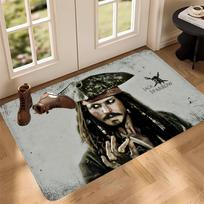Karibų piratai Stačiakampis neslystantis namų minkštas kilimėlis priekinėms durims vidaus lauko kilimėlis viešbučio dekoravimo kilimėlis 40x120cm black