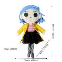 28cm Coraline pliušinis minkštas animacinis personažas Kawaii lėlė minkšta pagalvė baisūs vaikai mielos kolekcinės lėlės dekoracijos žaislai gimtadienio dovanos gray
