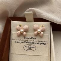 Falang color super fairy earrings stud earrings niche design simple Mori butterfly exquisite baroque pearl flowers sweet