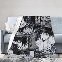 Death notes Pliušiniai pledai Studentams Flanelinė patalynė Antklodės Miegamajam Šiltos Individualios kokybės lovatiesė Gimtadienio dovana 75x90cm