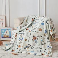 Astronauto kosminis pledas, vilnos flanelės pledas, jaukus pliušinis pledas, šildantis oro kondicionieriaus pledas sofai, miegamajam, biurui, lovai 75x90cm gray