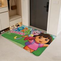 Animacinis D-Dora tyrinėtoja grindų kilimėlis flanelinis durų kilimėlis neslystantis sugeriantis plaunamas vidaus namų kilimas 40x60cm gray