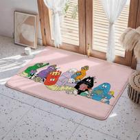 Barbapapų Animacinis Grindų Kilimėlis Eco - Flanelinis Durų Kilimėlis Neslystantis Be Kvapo Vidaus Grindų Kilimas Minkštas Trumpas Plaušas Namų Kilimėlis 40x60cm white
