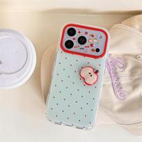 High-End 3D Red Polka Dot Phone Case for iPhone 17/16 Pro Max/15 Pro iPhone 15 Pro Max gray