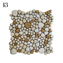 30x30cm Keraminės akmenukų mozaikinės plytelės Neslidžios, atsparios vandeniui, vonios kambariams, SPA baseinams, sienų ir grindų dekorui, mėlynos ir baltos plytelių lakštas
