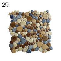 30x30cm Keraminės akmenukų mozaikinės plytelės Neslidžios, atsparios vandeniui, vonios kambariams, SPA baseinams, sienų ir grindų dekorui, mėlynos ir baltos plytelių lakštas