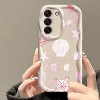 Telefono dėklas Samsung Galaxy S26 Ultra S25 S24 FE S22 S23 Plus A56 A55 A37 A36 A27 A26 A16 Koralinė jūrų žvaigždė Šukė Banguotas dangtelis Galaxy A34 5G