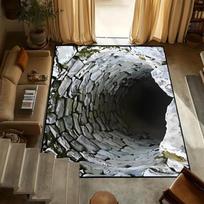 Ins 3D Skylės Iliuzijos Kilimas Realistiškas Urvo Grindų Kilimas Plaunamas Neslystantis Unikalus Optinės Iliuzijos Kilimas Svetainei Populiarus Kilimas 40x60cm gray