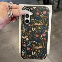 Vintažinis gėlių telefono dėklas Samsung A56 5G A37 A57 A16 A17 A55 A36 A53 A35 A34 A06 A07 A26 S26 Ultra S25 FE S24 minkštas TPU dangtelis Galaxy A53 5G black