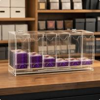 TCG Kortų Plėtimosi Pakuotės Dozatorius Lengvai Pasiekiamas Akrilo Vitrina Apsaugota 6-compartment Clear black