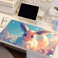 Natūralaus kaučiuko pelės kilimėlis Pokemon Eevee Užrakinti kraštai Žaidimų priedai Didelis kompiuterio žaidėjo klaviatūros pelės kilimėlis Stalo pelės kilimėlis Dovanai 800x300x2mm blue