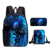 2021 Godzilla karai King Kong mokyklinė kuprinė Trijų dalių komplektas Pradinių ir vidurinių mokyklų moksleiviams Spausdinta kuprinė Animacinė mokyklinė kuprinė single-layer backpack
