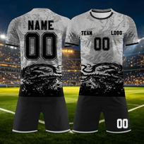 Individualizuojamas „pasidaryk pats“ dviejų dalių sportinės aprangos komplektas su trumpomis rankovėmis ir šortais komandų uniformoms ir personalizuotam spausdinimui XL gray