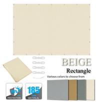 Atsparus vandeniui saulės gaubtuvas su kilpomis 2/3/4/5M Pavėsinės uždangalas Brezentas Saulės apsaugos nuo saulės tentai lauko sodui, kiemui, terasai (Beige,2*2M) smėlis