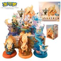 9 stiliaus Pokemon Eeveelution figūrėlės Espeon Sylveon Glaceon Leafeon Vaporeon Umbreon Flareon Anime figūrėlė Kišeninis monstras žaislas beige