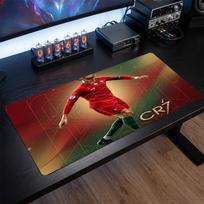 Cristiano Ronaldo emblemos pelės kilimėlis, prailgintas neslystantis guminis stalo kilimėlis žaidimams, biurui, nešiojamam kompiuteriui, gerbėjo dovana 30cmx60cm（11.8x23.6inch）
