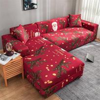 Kalėdinės elastingos sofos užvalkalai svetainei Sofos uždangalas L formos sofai reikia užsakyti 2 vnt. Sofos užvalkalas Baldų apsauga Large(190-230cm)1pc