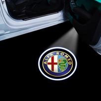 1/2 vnt. LED automobilio durų pasveikinimo lemputė projektorius, pasveikinimo lempa, automobilio ženklelis skirtas Alfa Romeo Giulia Stelvio Giulietta Spider GT 4C 8C Mito Brera modifikacijai 1PCS gray