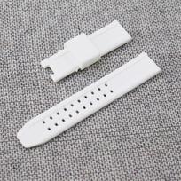 Pakeičiama Luminox lauko silikoninė laikrodžio apyrankė 23MM vyriškiems nardymo laikrodžiams 23mm Strap + Silver Buckle white