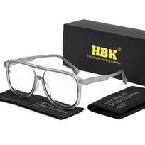 HBK Retro Paprasti Unisex Akiniai nuo Mėlynos Šviesos Individualizuoti Plokštus Dvigubo Tilto Rėmo Dizaino Akinių Rėmeliai Idealiai Tinka Dovanoms beige