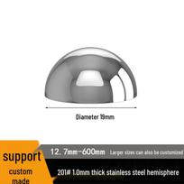 Precision Polished Stainless Steel Hemisphere with Mirror Finish, Round Tube End Cap
