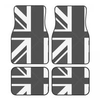 Individualiai pagaminti automobilio grindų kilimėliai Priekiniai ir galiniai rinkinys Union Jack Mini Cooper 2007-2023 R55 R56 R57 R60 R61 F54 F55 F56 F57 F60 Clu cnjaw55 4XL gray