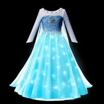 Vaikams LED Šviečianti suknelė Mergaitėms Vaikams Violetinė Žalia Cosplay Kostiumas Karnavalo Gimtadienio Šventės Drabužiai Helovino Kostiumas Išleistuvių Suknelė 140 (7-8T) white