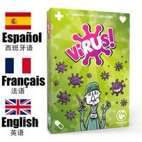 Virusas Ispaniškas Kortų Žaidimas Šeimos vakarėlis Interaktyvus Stalo Žaidimas Užsienio Kalbos Žaidimas Draugams Šeimos Susibūrimui Virus basics green 3 languages