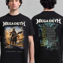 Megadeth 2026 Canada Tour Skull Bear Moose Print Tee Thrash Metal Band Streetwear Casual Unisex Top for Fans 2XL gray