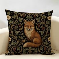 Boho Miško Akcento Gyvūno Pagalvės Užvalkalas Patvarus Hipoalerginis Ekologiškos Lino Pagalvės Užvalkalas Mažas Dydis Plaunamas Odai Draugiškas 30cmx30cm(12x12Inch) black