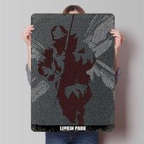 Linkin Park Music Hip Hop Printed Poster Customized Wall Art Retro Vintage Metal Tin Signs for Modern Home Decoration Luxury 20x30cm（7.8x11.8inch） black