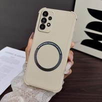 Case for Samsung Galaxy A73 5G,A53,A52 4G/5G,A52S,A33,A32 4G,A32,A23,A13 Skin-Feel Matte Magnetic Casing 4-Corner Airbag Shockproof Bumper Cover Galaxy A33 5G balta