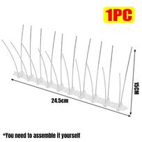 Stainless Steel Bird Spikes Pigeon Deterrent Repeller with Plastic Base for Garden Fence Roof Window Pest Control Use Set Kit white