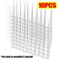 Stainless Steel Bird Spikes Pigeon Deterrent Repeller with Plastic Base for Garden Fence Roof Window Pest Control Use Set Kit