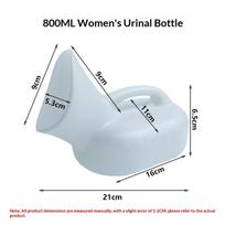 Thickened Leak-Proof Women Urinal Soft Mouth Clear Scale Large Chamber Pot for Camping Hiking Emergency Use A4 white