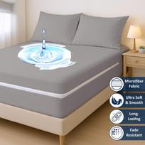 Waterproof Zippered Mattress Cover 360° Full Coverage Microfiber 99x190x30cm
