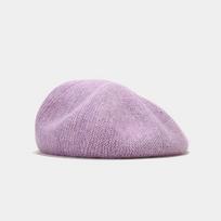 Women S Korean Style Sequined Rabbit Hair Beret Painter Hat Solid Color Pumpkin Cap One Size violetinė