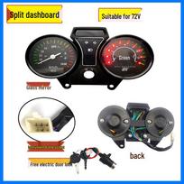 Universal Electric Tricycle LCD Dashboard: 48V/60V/72V Speedometer & Battery Meter.