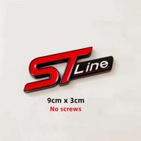 3D Metalinis ST Line Logotipas Automobilio Priekinės Grotelės Emblema Lipdukas Bagažinės Ženklelis Ford Kuga GCF5 MK3 MK4 S Max Focus Puma Fiesta Priedams