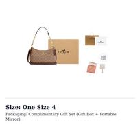 COACH Teri dirbtinės odos su perdirbta oda peties rankinė, vidutinio dydžio, moteriška, chaki spalvos CV933-IMXHE One Size 4 beige