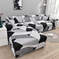 Gėlėta sofos užvalkalas L formos sofos užvalkalai svetainei Sofos apsauga nuo dulkių Elastingi tampomi užvalkalai kampinei sofai 1-Seat 90-140cm 1PC gray